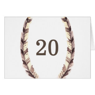 Feathered Border Table Number Card