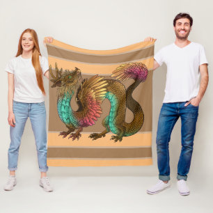 Feathered Dragon Fleece Blanket