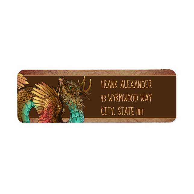 Feathered Dragon Return Address Label (Front)