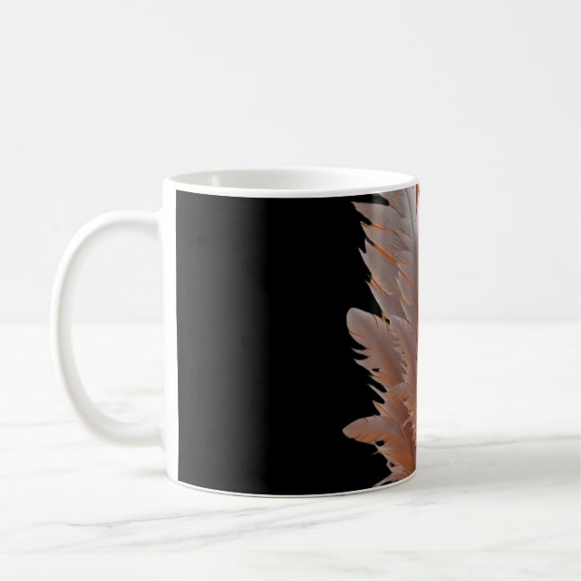 Feathered Duality Balance of Light Amber & Ivory S Coffee Mug (Left)
