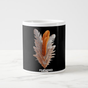 Feathered Duality Balance of Light Amber & Ivory S Large Coffee Mug