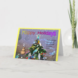 Feathered Family Holiday Greetings Card