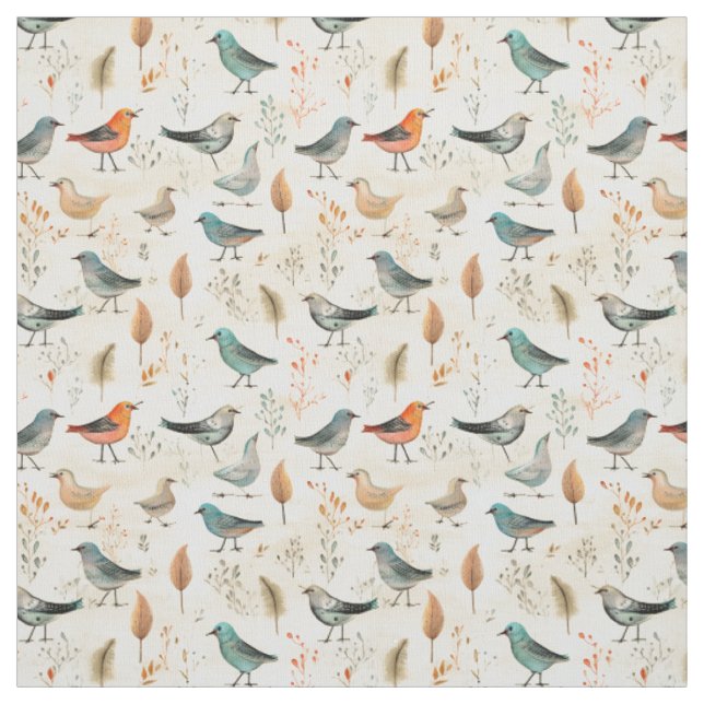 Feathered Fantasia: Whimsy Bird Fabric (Swatch)