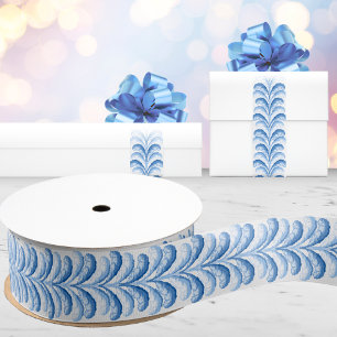 Feathered Fete Stripe in Blue Porcelain Grosgrain Ribbon