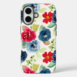 Feathered flowers printed iPhone 16 case