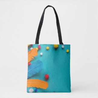 Feathered Flowers Tote Bag