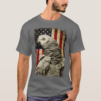 Feathered Friend Chic African Grey Parrot Tee for