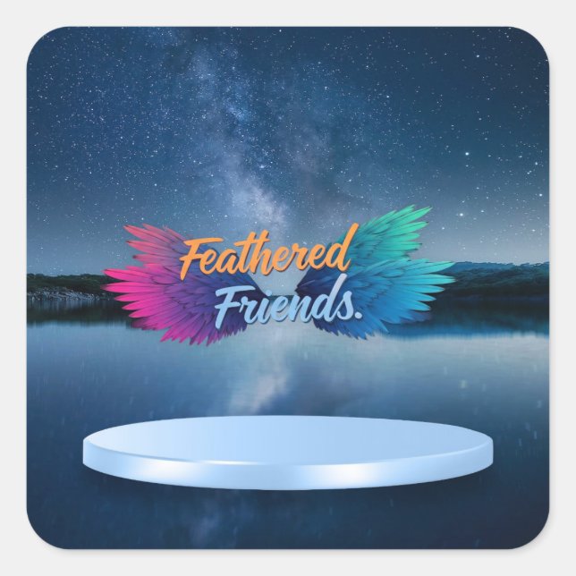 Feathered Friends  Square Sticker (Front)