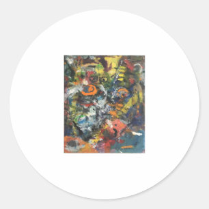 Feathered Goddess Abstract Hankamer Artjunkhaus  Classic Round Sticker