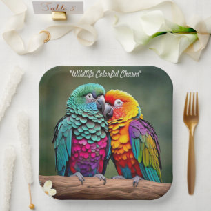 "Feathered Jewels" Paper Plate