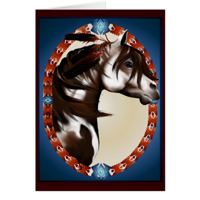 Feathered Paint Horse Card (Front)