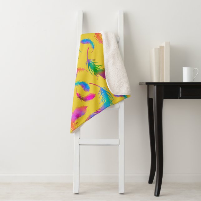 Feathered Rain at Sunrise Sherpa Blanket (In Situ)