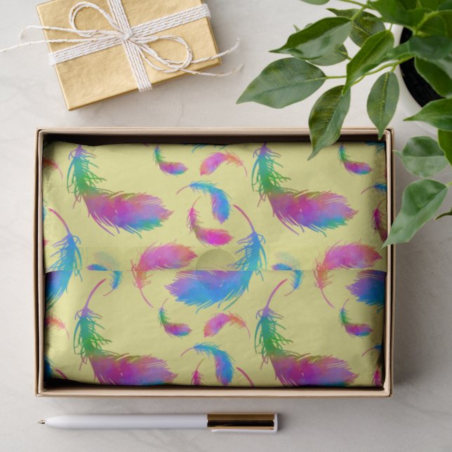 Feathered Rain in Sunshine Tissue Paper (Gift)