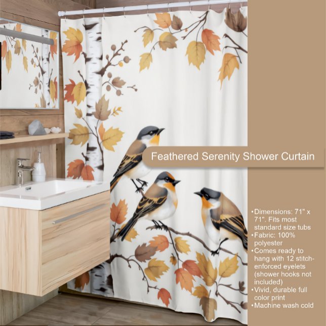 Feathered Serenity Shower Curtain (Creator Uploaded)