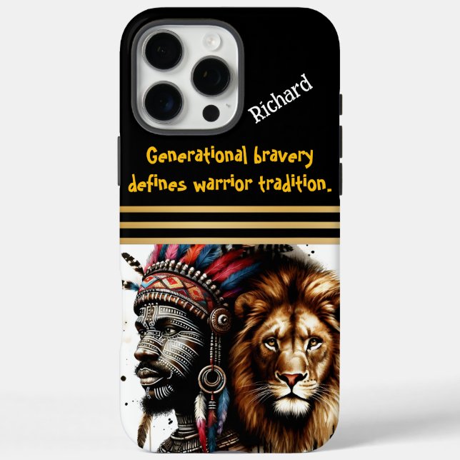 Feathered warrior with a lion Case-Mate iPhone case (Back)