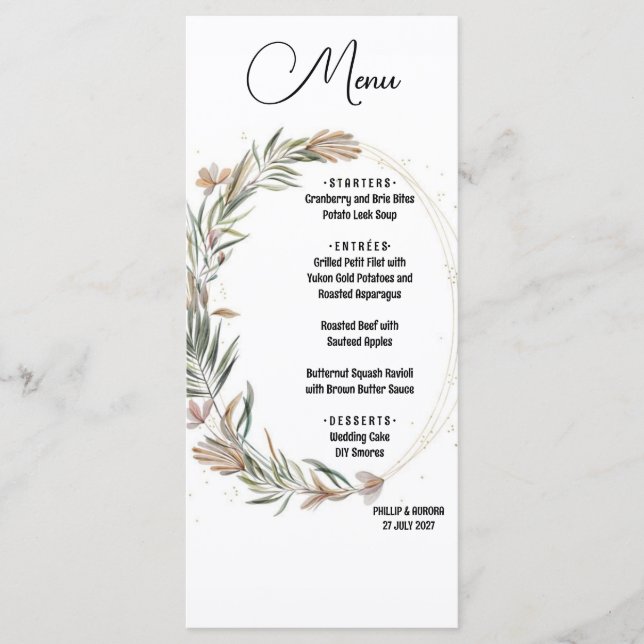 Featherlight Flat Menu White (Front)