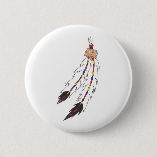 Feathers 6 Cm Round Badge (Front)