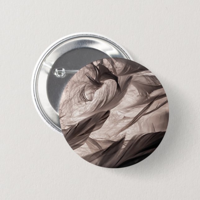 Feathers 6 Cm Round Badge (Front & Back)