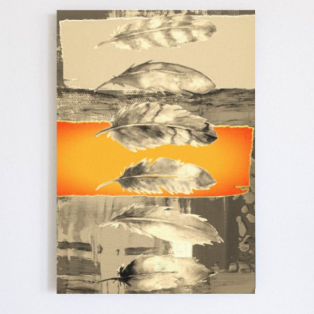 Feathers Abstract Modern Brown Orange Poster Print (Creator Uploaded)