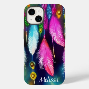 Feathers and beads personalised Case-Mate iPhone 14 case