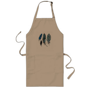 Feathers and colours dance long apron