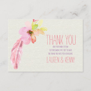 Feathers and Flowers Thank You Cards