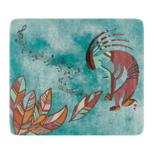 Feathers and Music Kokopellii Cutting Board