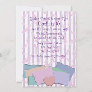 Feathers and Pillows/ Birthday Invitation