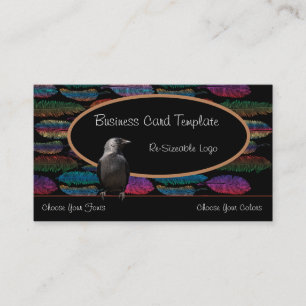 Feathers and Raven Logo Business Card