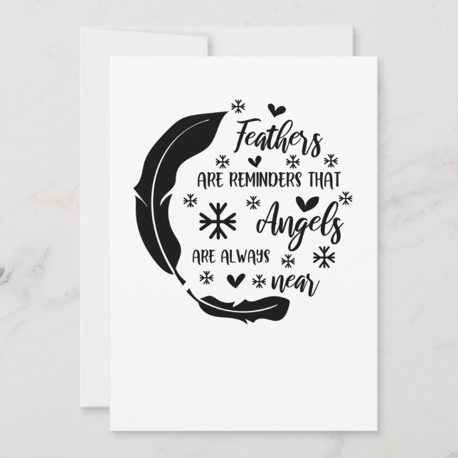 Feathers are reminders that angels are always near save the date (Front)