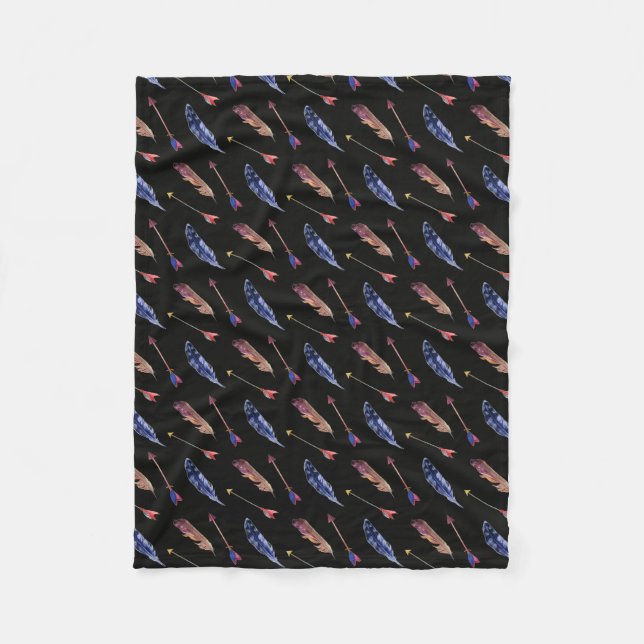 Feathers & Arrows Fleece Blanket (Front)