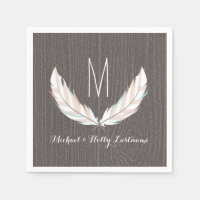Feathers + Barn Wood Monogram Wedding