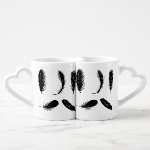 feathers-birds-silhouette-animal coffee mug set