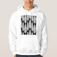 Feathers boho: black and white pattern