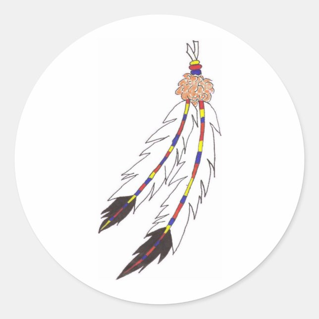 Feathers Classic Round Sticker (Front)