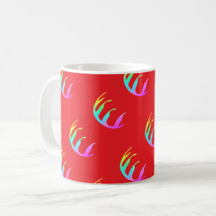Feathers Deep Red Coffee Mug