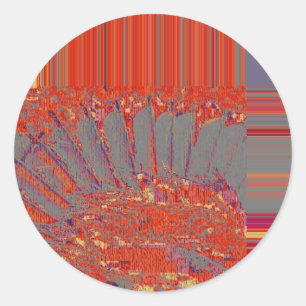 Feathers, digital abstraction classic round sticker