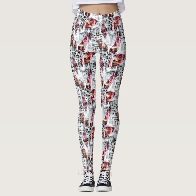 Feathers, ethnic . leggings (Front)
