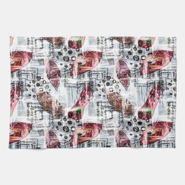 Feathers, ethnic . tea towel (Horizontal)