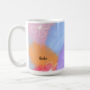 Feathers & Flowers Pastel Mug