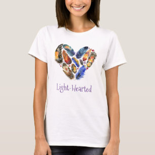 Feathers In A Heart Shape Light-Hearted T-Shirt