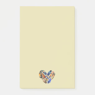 Feathers In A Heart Shape Watercolor Design Post-it Notes