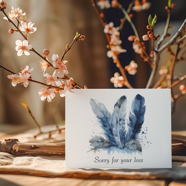 Feathers in Delft Blue customisable Postcard (Creator Uploaded)