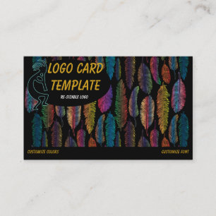 Feathers Kokopelli Logo Business Card