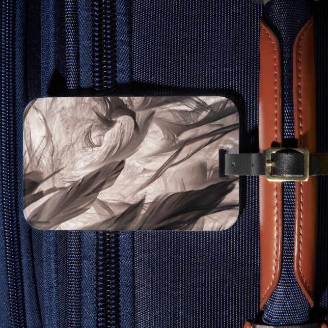 Feathers Luggage Tag (Front Insitu 4)