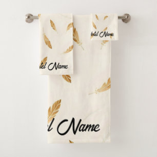 Feathers Luxury Modern Boho Collection Bath Towel Set