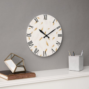 Feathers Luxury Modern Boho Collection Large Clock