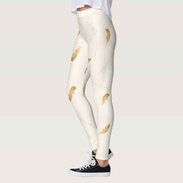 Feathers Luxury Modern Boho Collection Leggings (Left)