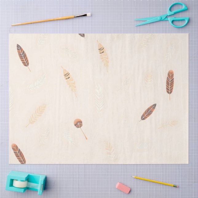 Feathers Luxury Popular Boho Collection Tissue Paper (Craft)