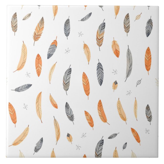 Feathers Luxury Trendy Boho Collection Tile (Front)